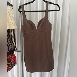 Zara Brown Mini Dress with bow